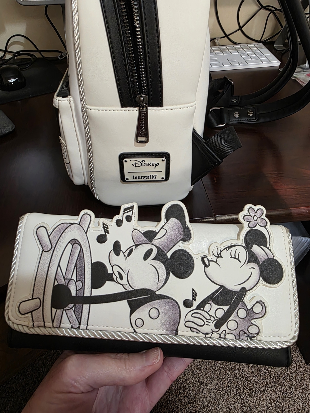 Loungefly Steamboat Willie Mini Backpack with Matching Wallet - Picture 3 of 4